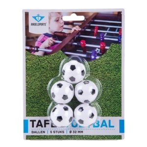 Tafelvoetbalballetjes zwart/wit – 5stuks