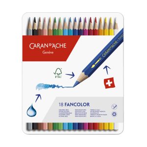 Caran d’Ache Kleurpotlood “Fancolor” – 18stuks in metalen doos