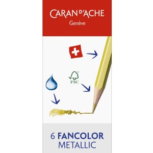 Caran d’Ache Kleurpotlood “Fancolor” metallic – 6stuks in karton etui