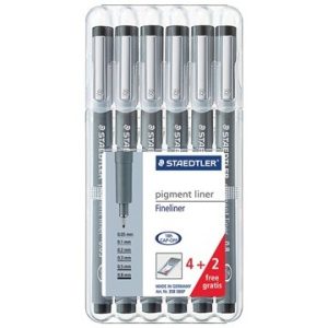 Pigment Liner etui 6stuks – zwart