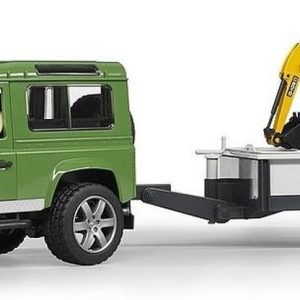 Land Rover Defender met aanhanger + JCB Mini-graafmachine