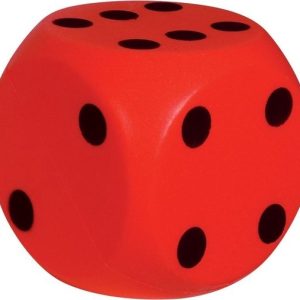 Grote zachte dobbelsteen 15cm – rood OF blauw OF geel : 1 exemplaar