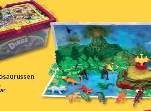 transparante box met dinosaurussen