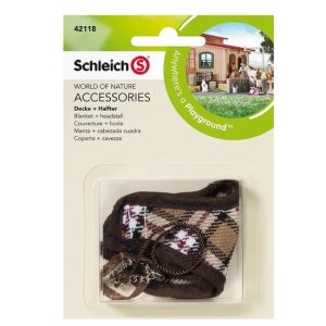 Schleich Geruit deken + hoofdstel