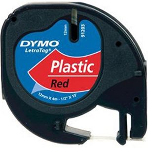 Dymo Tape “LetraTag” 12mm x 4m – (PVC) komeetrood