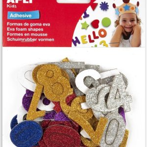 APLI Kids Schuimrubber (glitter) zelfklevende vormen “Cijfers” – 50stuks