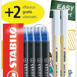 Stabilo EASYoriginal refill M blauw – 10stuks + 2 inktwissers