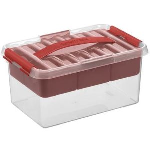 Q-line MultiBox 6L met inzet – transparant/rood