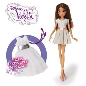 Violetta pop met dubbele jurk