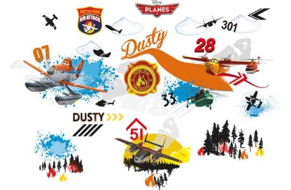 Planes Ding dong deurbel muurstickers