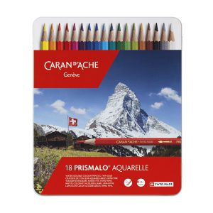 Caran d’Ache Kleurpotlood “Prismalo” Aquarel – 18stuks in metalen doos