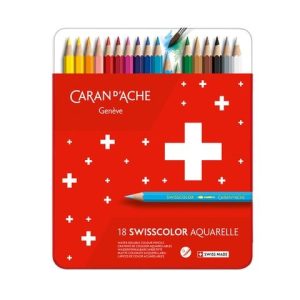 Caran d’Ache Swisscolor Kleurpotlood Aquarel – 18stuks in metalen doos