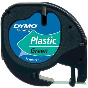 Dymo Tape “LetraTag” 12mm x 4m – (PVC) felgroen