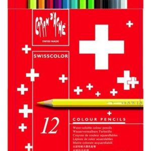 Caran d’Ache Swisscolor Kleurpotlood Aquarel – 12stuks in metalen doos