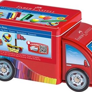 Viltstiften Faber Castell Connector + 10 clips in vrachtwagen – 33stuks