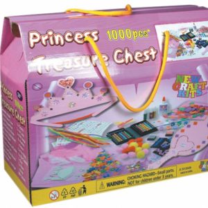 Hobbydoos met kroon, hoed, schoenen, paraplu en stickers