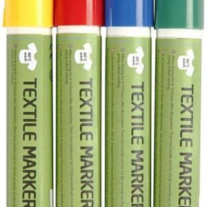 Textielstiften 5mm – 4 kleuren