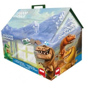 Huisje met 7 stempels + 7 viltstiften + 2 stencils “The Good Dinosaur”