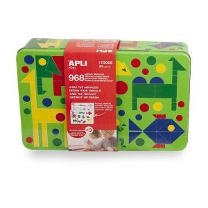 Apli stickerspel dieren metaal doos