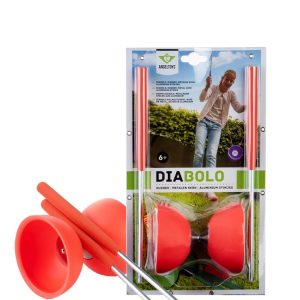 Diabolo rubber alu sticks 32,5cm – fluo rood