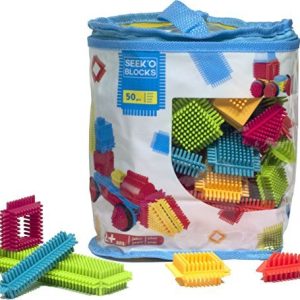 Seek’O Blocks – PVC zak (blauw) met 50 blokken