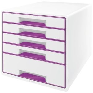 WOW desk cube 5 laden wit/paars