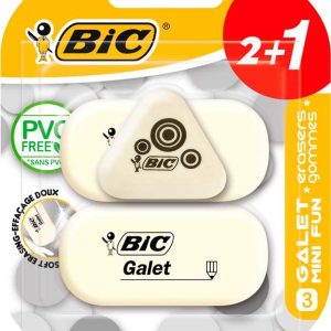 BIC Gom Galet 2 stuks + 1 gom Mini Fun gratis