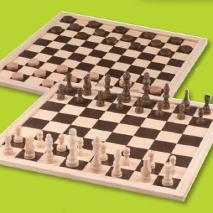 Schaakbord en dambord hout