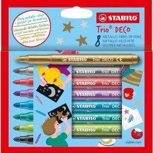 Stabilo Trio Deco Metallic viltstiften – Etui (karton) 8stuks