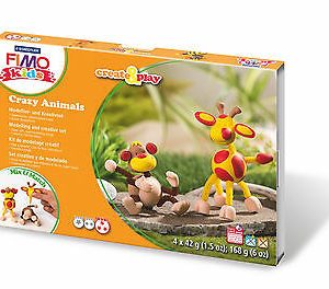 Set Modelleerklei Fimo kids Create&Play – gekke dieren (aap & giraf)