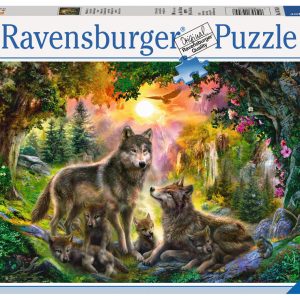 Puzzel (500stuks) – Wolvenfamilie in het zonlicht