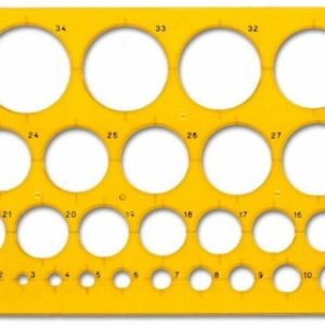 Cirkel sjabloon 35 cirkels (van 1mm tot 35mm)