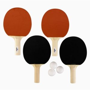 Tafeltennis set met 4 bats 1-ster en 3 kunststof ballen Ø 40mm