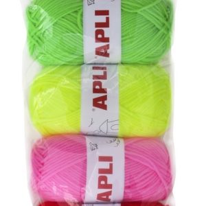 Apli Kids Wol 4x50gr – assorti fluo tinten