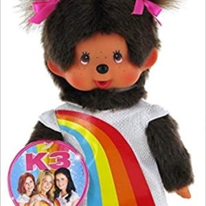 Monchhichi 20cm Meisje met K3 Regenboogjurk