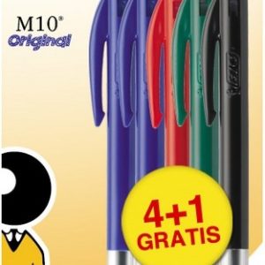 BIC Balpen M10 Medium – assorti (4+1 gratis)