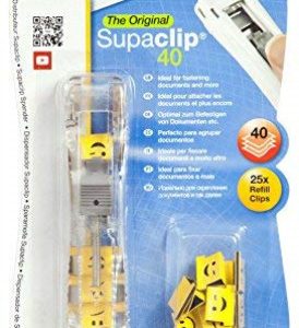 Rapesco Supaclip dispenser (40 papierklemmen) + 25 Emoji clips (geel)