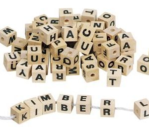 Letterdobbelsteentjes (6x6x6mm) naturel hout – 300stuks