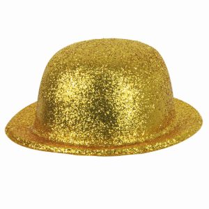 Bolhoed PVC glitter goud