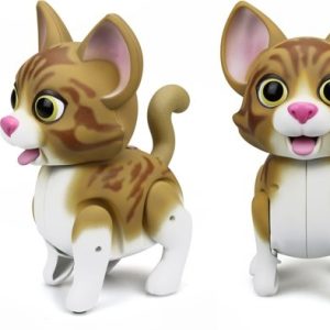 Cutesy Pets Robot Kat (wit/beige) – 15cm