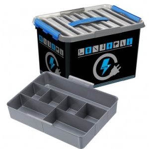 Q-line Electra Box 22L met inzet zwart/transparant-blauw