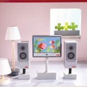 Little Friends – TV + lampen (poppenhuismeubel)