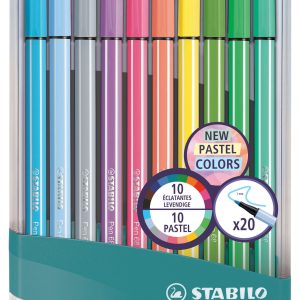 Stabilo Pen 68 PastelParade – Box 20stuks (10x pastel + 10x heldere kleuren