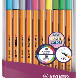 Fineliner – STABILO point 88 – PastelParade met 20 fineliners – 10 pastel k