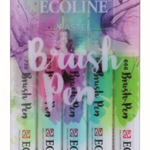 Talens Ecoline Brushpen PASTEL – 5stuks