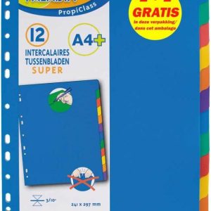 Tussenbladen Propiclass Super A4/12 tabs (2+1 gratis)