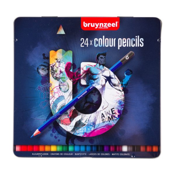 Bruynzeel Teens Kleurpotloden in blauw blik - 24stuks (assorti)