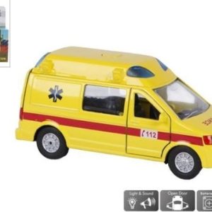 Pull-back Ambulance BE met licht/geluid – 13cm