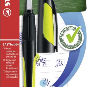 Vulpen – STABILO EASYbuddy – Medium vulpen met uitwisbare blauwe inkt – zwa