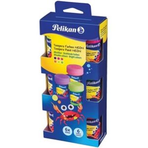 Pelikan Schoolplakkaatverf NEON (potjes) 6x20ml – assorti